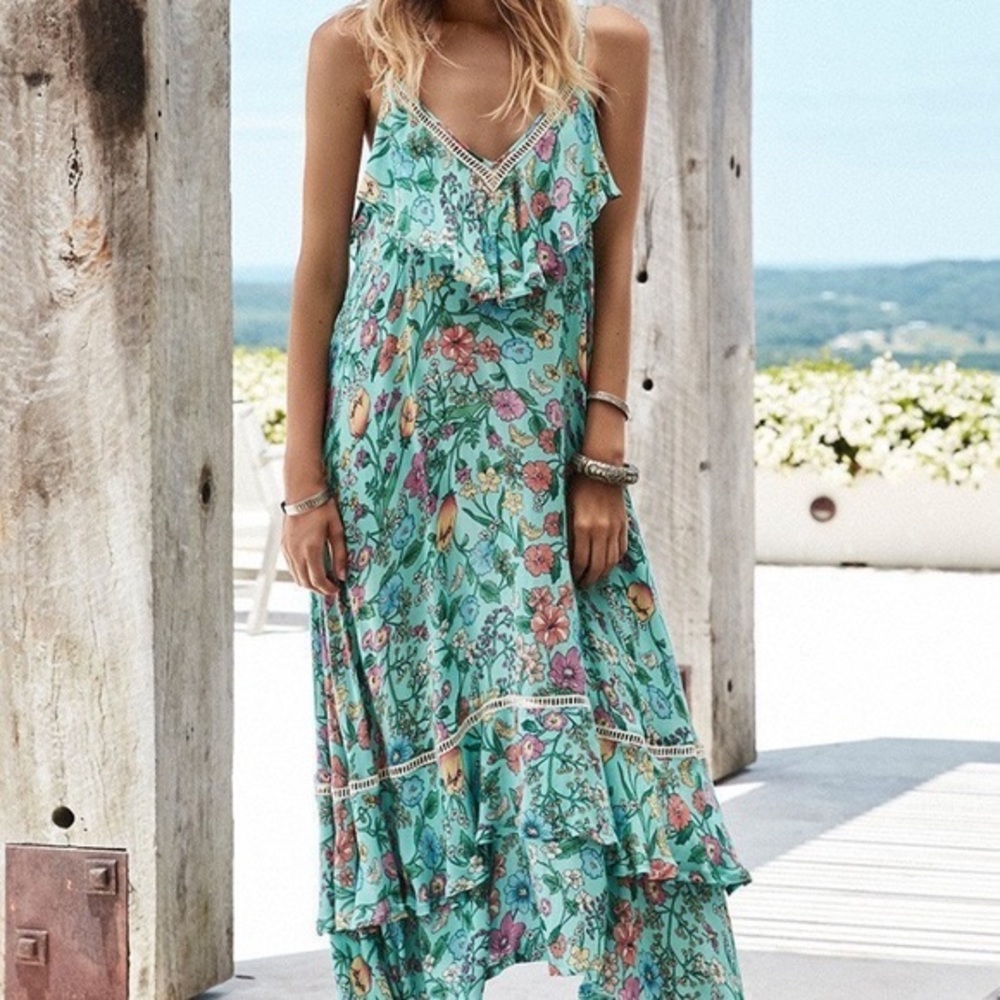 Spell Design Sayulita frill strappy dress